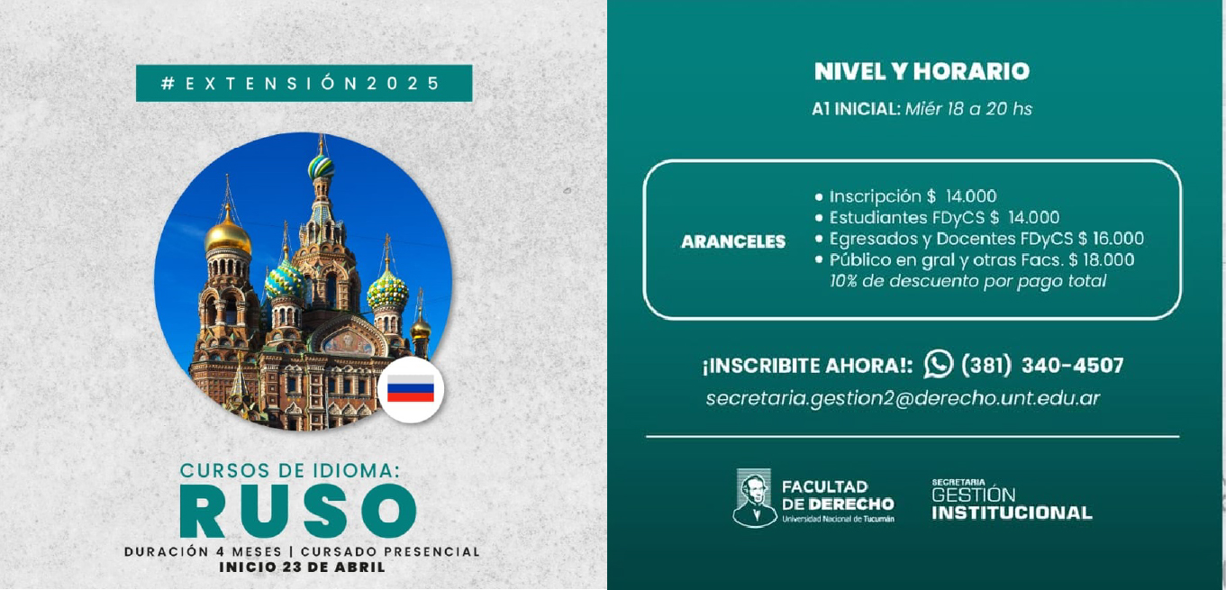 Clases de Ruso en la Facultad de Derecho (UNT)